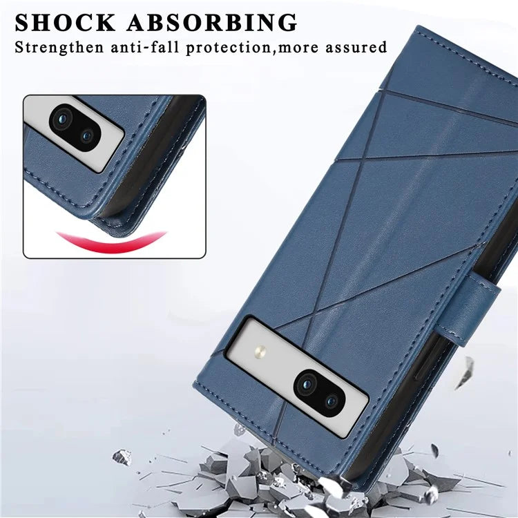 DF-06 For Google Pixel 7a Cover Phone Leather Anti-drop Case with Wallet Stand