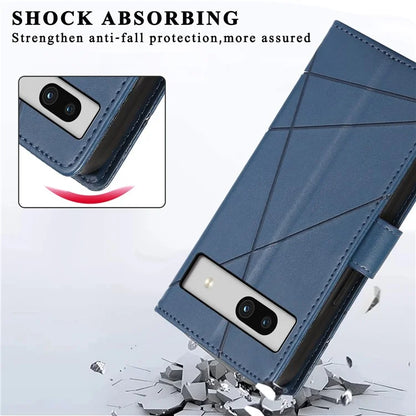 DF-06 For Google Pixel 7a Cover Phone Leather Anti-drop Case with Wallet Stand
