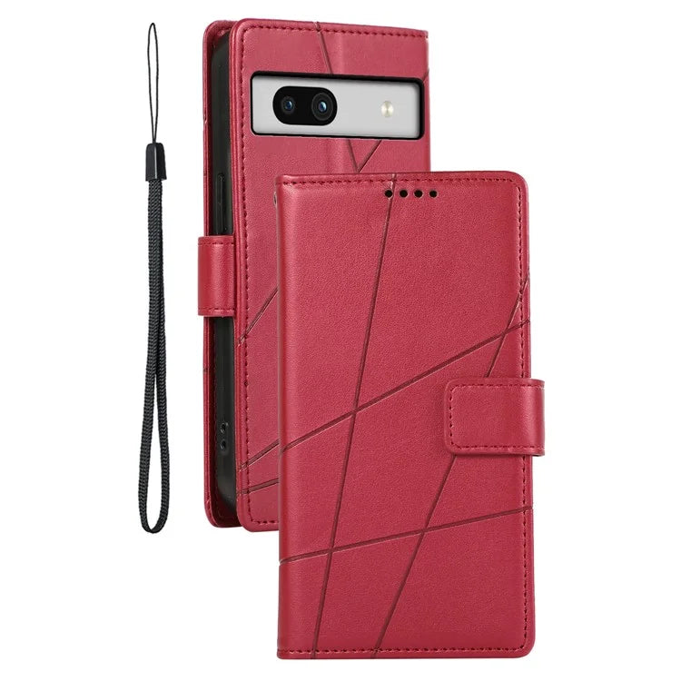 DF-06 For Google Pixel 7a Cover Phone Leather Anti-drop Case with Wallet Stand