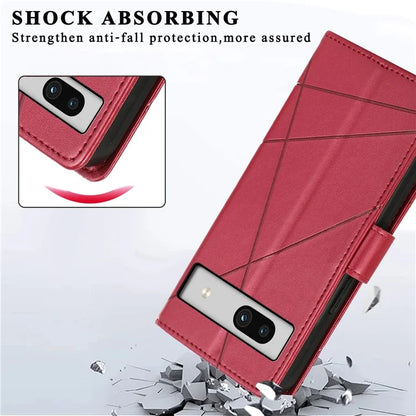 DF-06 For Google Pixel 7a Cover Phone Leather Anti-drop Case with Wallet Stand