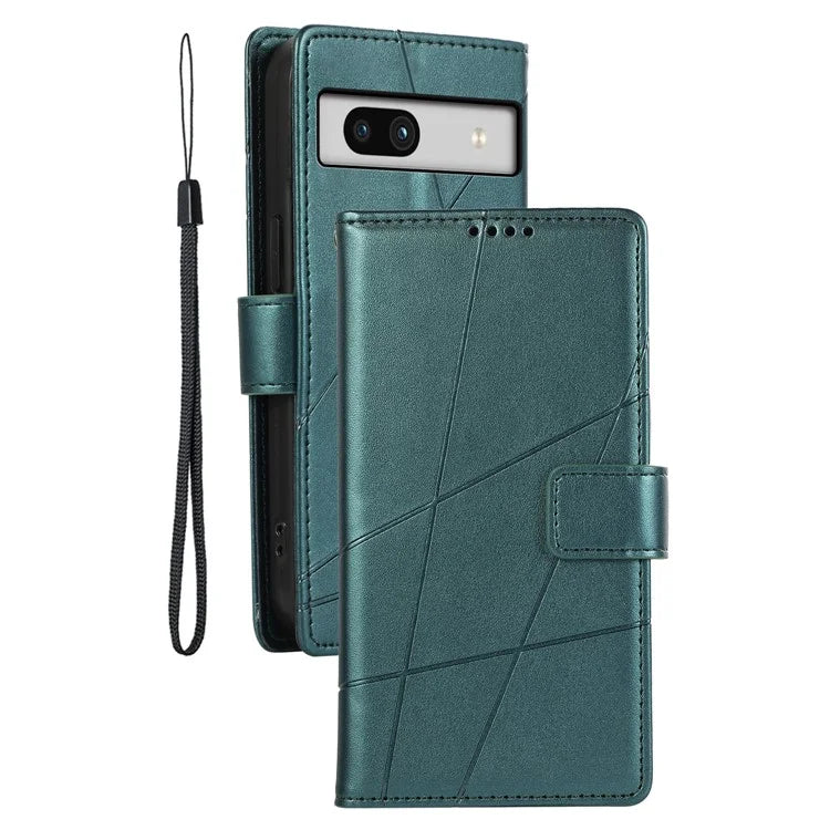 DF-06 For Google Pixel 7a Cover Phone Leather Anti-drop Case with Wallet Stand
