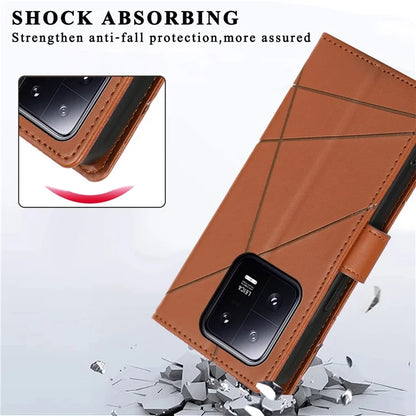 DF-06 For Xiaomi 13 Pro 5G Case Imprinted PU Leather Wallet Phone Cover with Stand