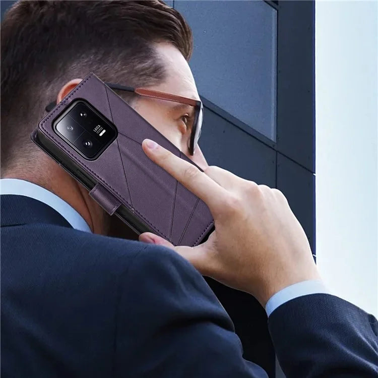 DF-06 For Xiaomi 13 Pro 5G Case Imprinted PU Leather Wallet Phone Cover with Stand