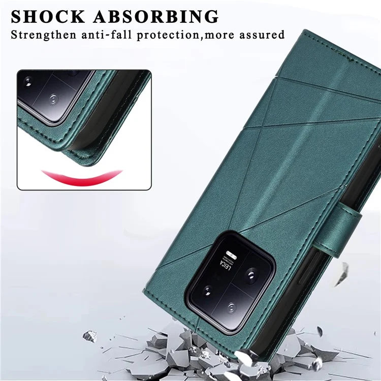 DF-06 For Xiaomi 13 Pro 5G Case Imprinted PU Leather Wallet Phone Cover with Stand