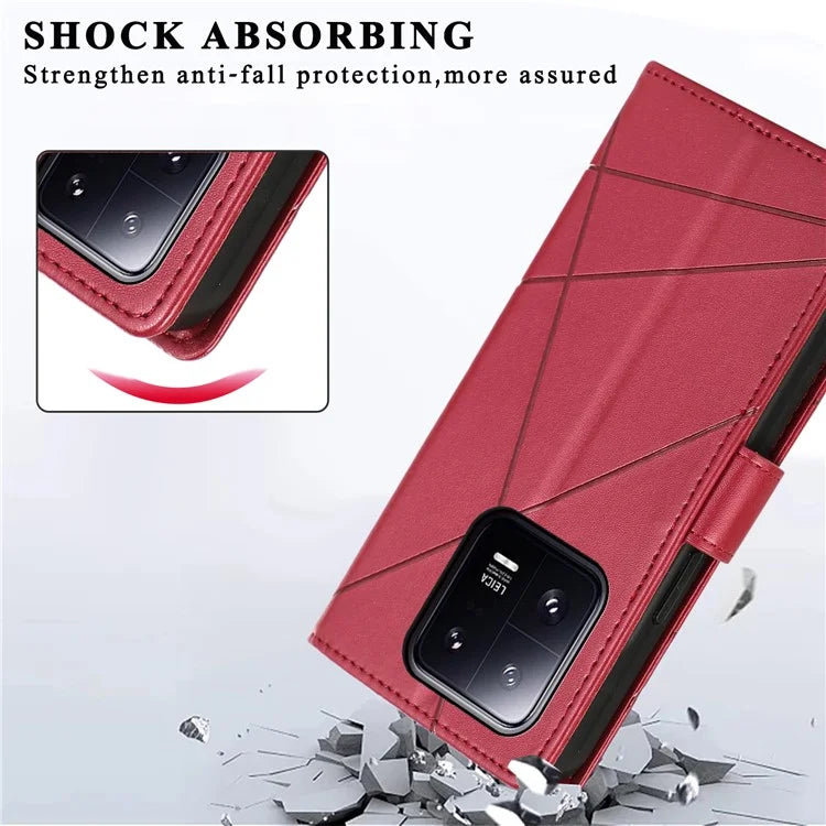 DF-06 For Xiaomi 13 Pro 5G Case Imprinted PU Leather Wallet Phone Cover with Stand