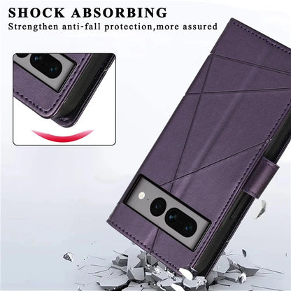 DF-06 For Google Pixel 7 Pro 5G Case Imprinted Folio Flip PU Leather Cellphone Cover