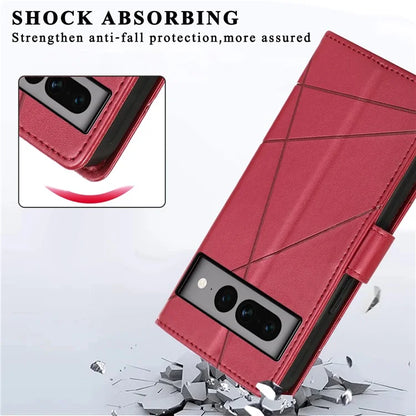 DF-06 For Google Pixel 7 Pro 5G Case Imprinted Folio Flip PU Leather Cellphone Cover