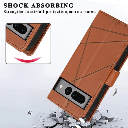 DF-06 For Google Pixel 7 Pro 5G Case Imprinted Folio Flip PU Leather Cellphone Cover
