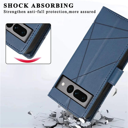 DF-06 For Google Pixel 7 Pro 5G Case Imprinted Folio Flip PU Leather Cellphone Cover