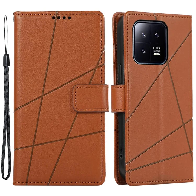 DF-06 For Xiaomi 13 Case Anti-drop Imprinted Wallet Stand PU Leather Phone Cover