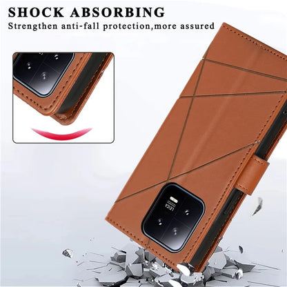 DF-06 For Xiaomi 13 Case Anti-drop Imprinted Wallet Stand PU Leather Phone Cover