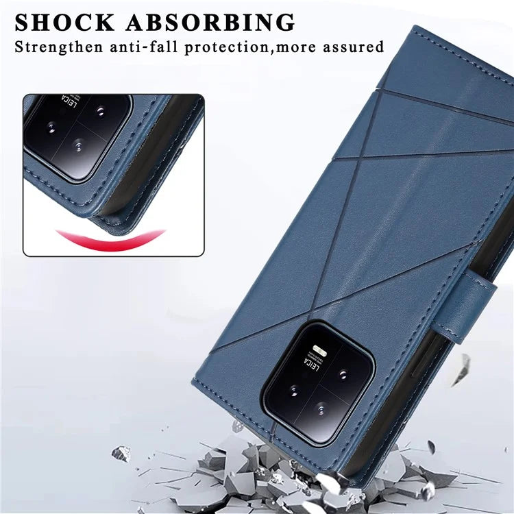 DF-06 For Xiaomi 13 Case Anti-drop Imprinted Wallet Stand PU Leather Phone Cover
