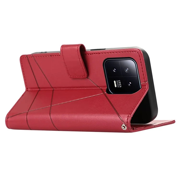 DF-06 For Xiaomi 13 Case Anti-drop Imprinted Wallet Stand PU Leather Phone Cover