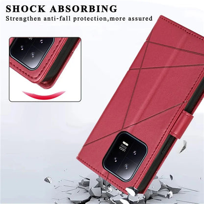 DF-06 For Xiaomi 13 Case Anti-drop Imprinted Wallet Stand PU Leather Phone Cover