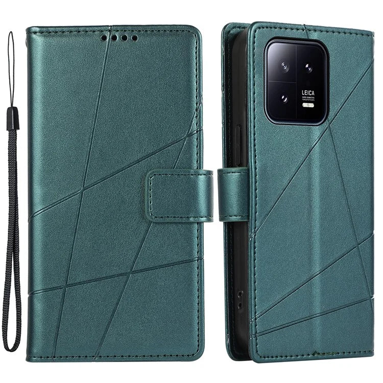 DF-06 For Xiaomi 13 Case Anti-drop Imprinted Wallet Stand PU Leather Phone Cover