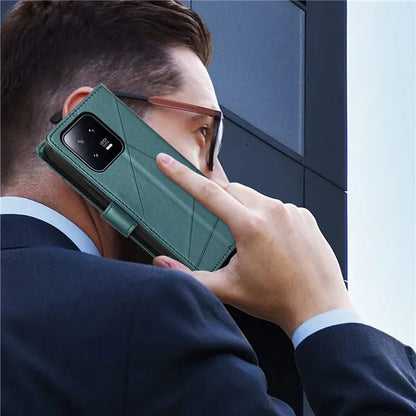 DF-06 For Xiaomi 13 Case Anti-drop Imprinted Wallet Stand PU Leather Phone Cover