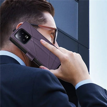 DF-06 For Xiaomi 13 Case Anti-drop Imprinted Wallet Stand PU Leather Phone Cover