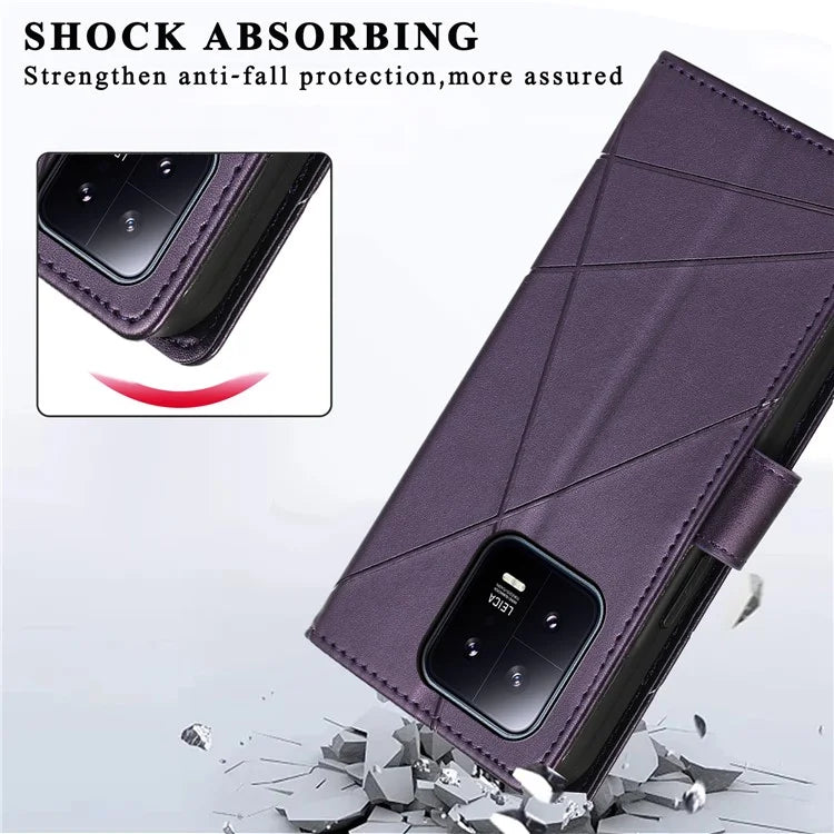 DF-06 For Xiaomi 13 Case Anti-drop Imprinted Wallet Stand PU Leather Phone Cover