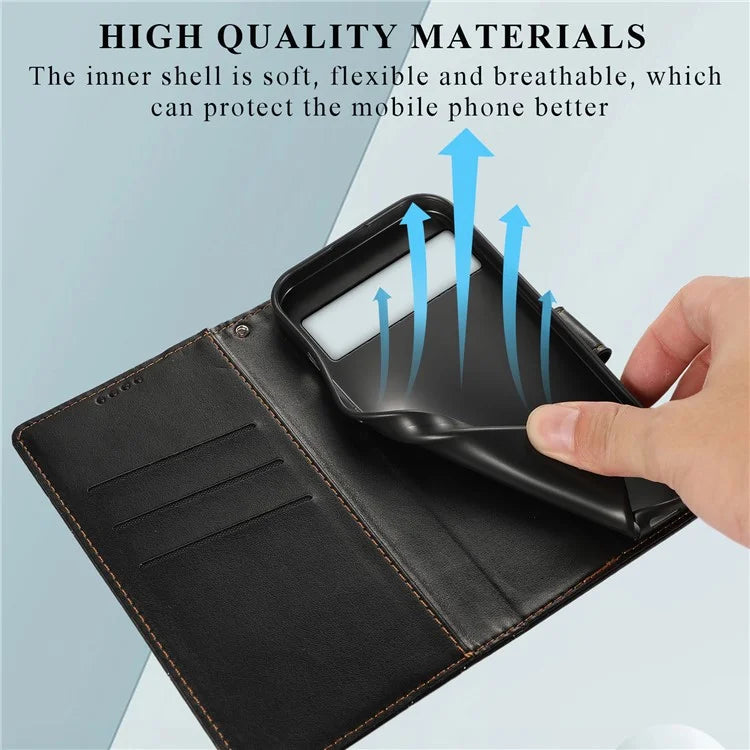 DF-06 For Google Pixel 8 Case Lines Imprinted Wallet PU Leather+TPU Phone Cover