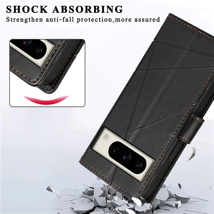 DF-06 For Google Pixel 8 Pro Case PU Leather Wallet Imprinted Phone Cover