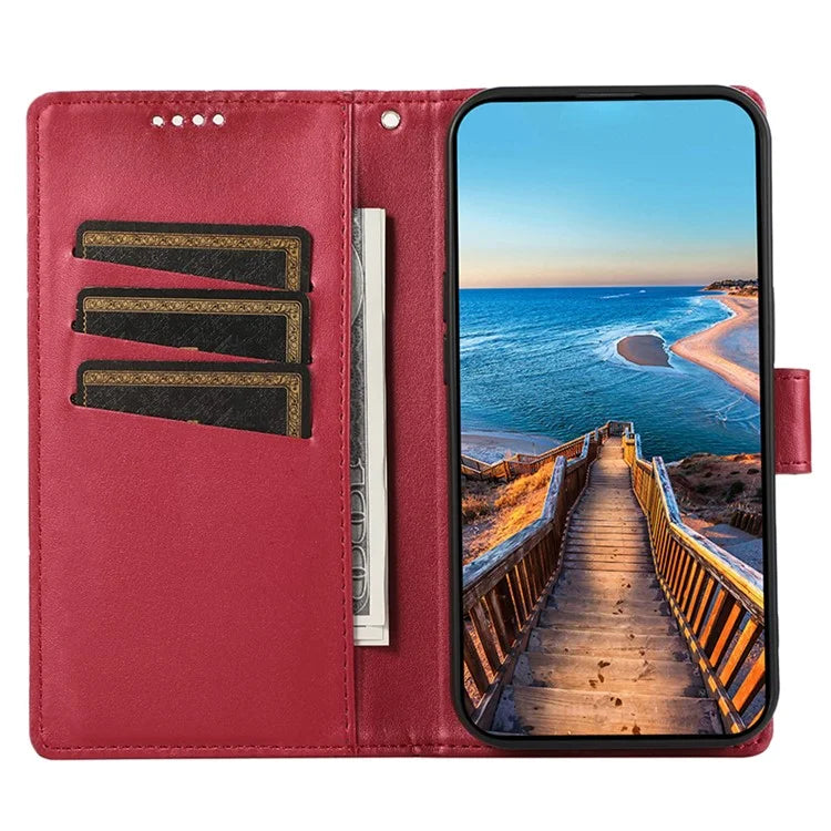 DF-06 For Google Pixel 8 Pro Case PU Leather Wallet Imprinted Phone Cover