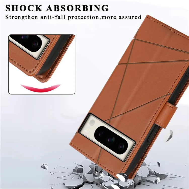 DF-06 For Google Pixel 8 Pro Case PU Leather Wallet Imprinted Phone Cover