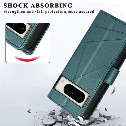 DF-06 For Google Pixel 8 Pro Case PU Leather Wallet Imprinted Phone Cover