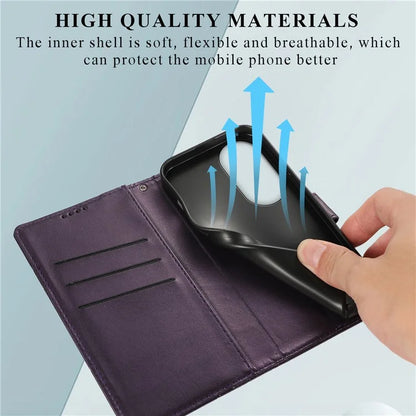 DF-06 For Honor 90 Case Lines Imprinted Wallet Stand PU Leather+TPU Phone Cover