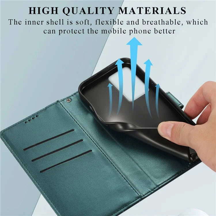 DF-06 For Xiaomi 13 Lite / Civi 2 5G Case Imprinted Line Wallet Stand PU Leather Cell Phone Cover