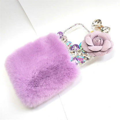 For iPhone 15 Pro Max Case Soft Plush + Hard PC Anti-scratch Mobile Phone Cover