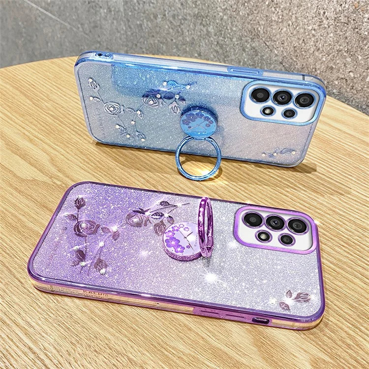 KADEM For Samsung Galaxy A52 4G / A52 5G / A52s 5G TPU Case Glitter Kickstand Phone Cover
