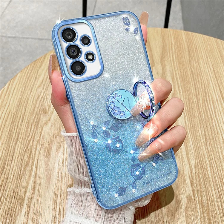KADEM For Samsung Galaxy A52 4G / A52 5G / A52s 5G TPU Case Glitter Kickstand Phone Cover