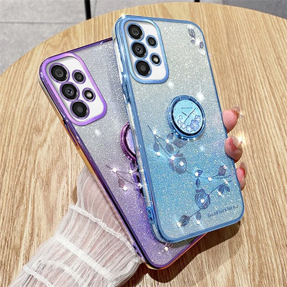 KADEM For Samsung Galaxy A52 4G / A52 5G / A52s 5G TPU Case Glitter Kickstand Phone Cover
