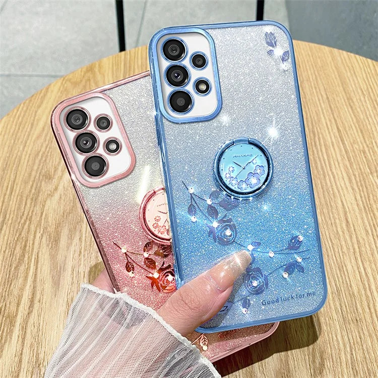 KADEM For Samsung Galaxy A52 4G / A52 5G / A52s 5G TPU Case Glitter Kickstand Phone Cover
