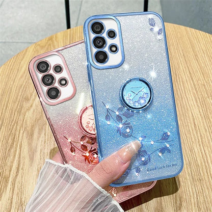 KADEM For Samsung Galaxy A52 4G / A52 5G / A52s 5G TPU Case Glitter Kickstand Phone Cover