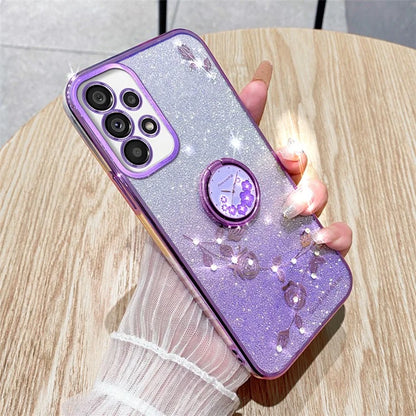 KADEM For Samsung Galaxy A52 4G / A52 5G / A52s 5G TPU Case Glitter Kickstand Phone Cover