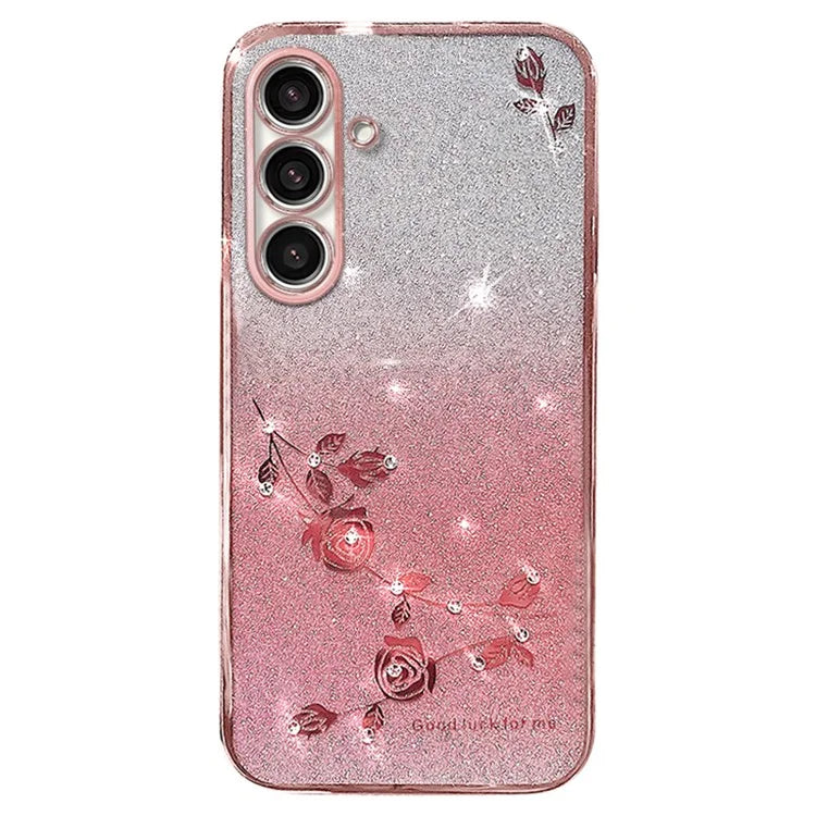 KADEM For Samsung Galaxy S23 FE Case Rhinestone Decor Glitter Phone Cover