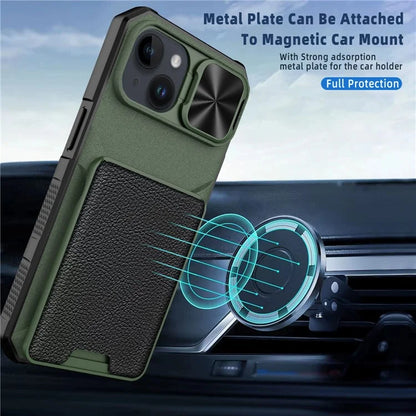 For iPhone 14 Plus Magnetic Case Slide Lens Cover Compatible with MagSafe