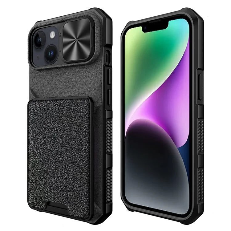 For iPhone 14 Plus Magnetic Case Slide Lens Cover Compatible with MagSafe