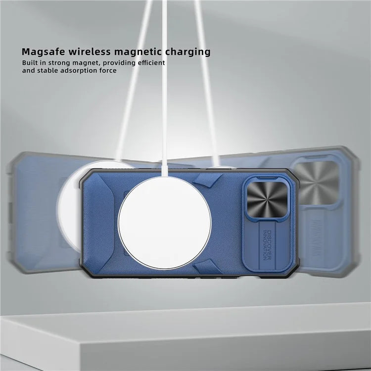 For iPhone 14 Plus Magnetic Case Slide Lens Cover Compatible with MagSafe