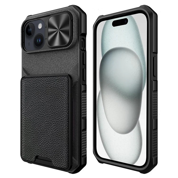 For iPhone 15 Plus Magnetic Case Compatible with MagSafe Card Slot Cover
