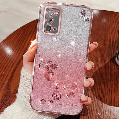 KADEM For Samsung Galaxy Note20 5G / Note20 Case TPU Glitter Cell Phone Cover with Strap