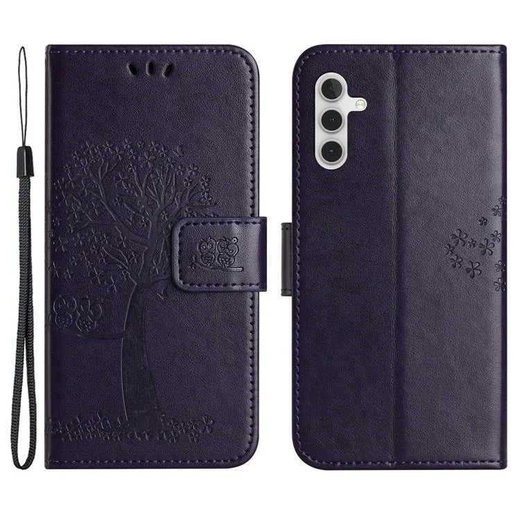 For Samsung Galaxy S24 Case Imprinted Leather Flip Stand Phone Cover with Wallet