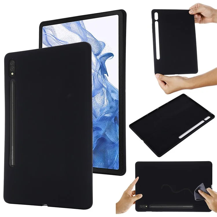 For Samsung Galaxy Tab S9 Ultra Liquid Silicone Case Microfiber Lining Tablet Cover