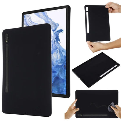 For Samsung Galaxy Tab S9 Ultra Liquid Silicone Case Microfiber Lining Tablet Cover