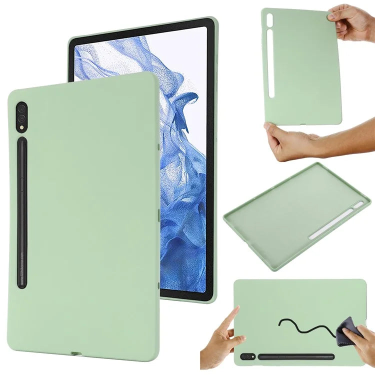 For Samsung Galaxy Tab S9 Ultra Liquid Silicone Case Microfiber Lining Tablet Cover