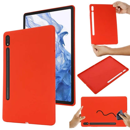 For Samsung Galaxy Tab S9 Ultra Liquid Silicone Case Microfiber Lining Tablet Cover