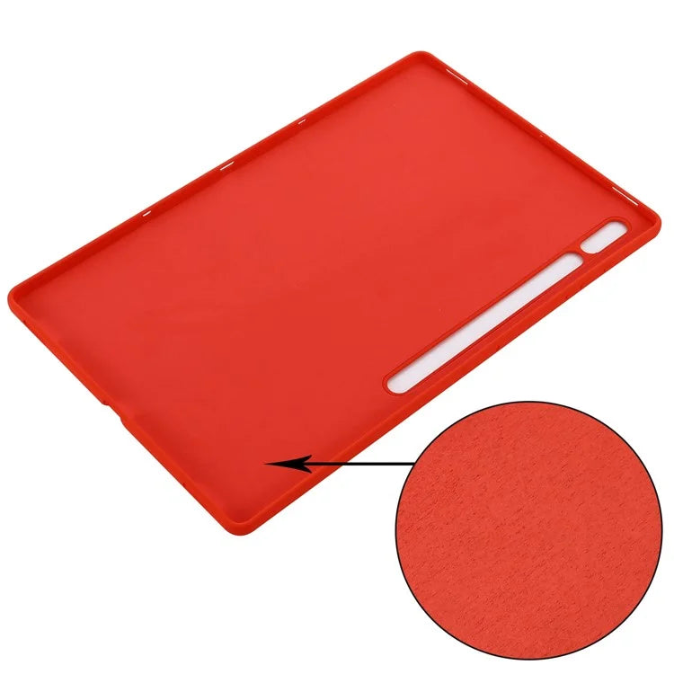 For Samsung Galaxy Tab S9 Ultra Liquid Silicone Case Microfiber Lining Tablet Cover