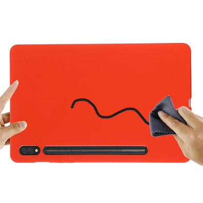 For Samsung Galaxy Tab S9 Ultra Liquid Silicone Case Microfiber Lining Tablet Cover