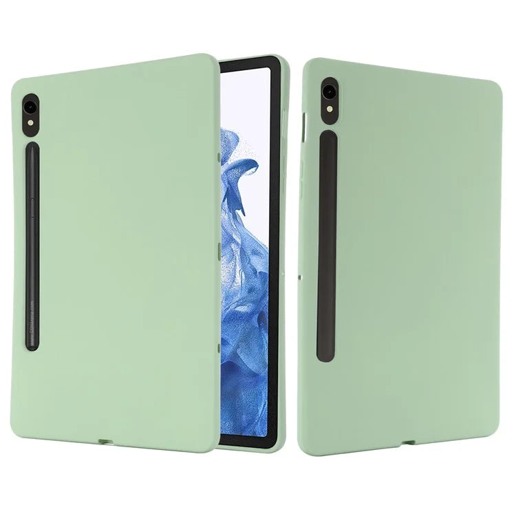 For Samsung Galaxy Tab S9 FE Case Microfiber Lining Liquid Silicone Cover